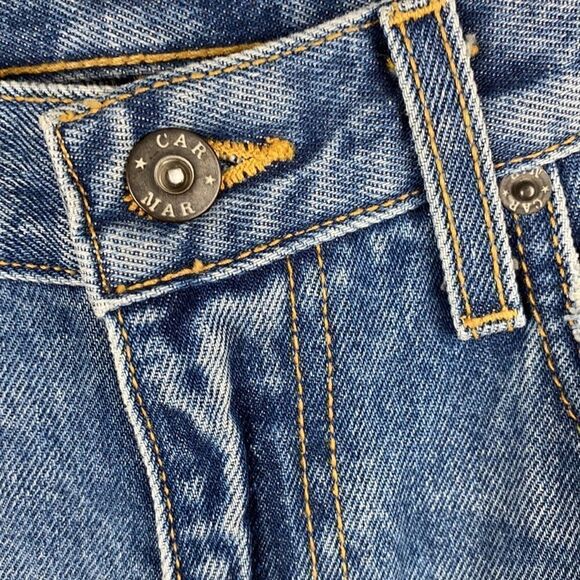 CARMAR  High Waisted Distressed Embroidered Studded Boyfriend Jeans Size 26 - Picture 9 of 15